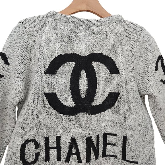 Chanel Womens Knit Open Cardigan Size S/M Long Sleeve Round Neck Pockets Gray - Picture 5 of 14